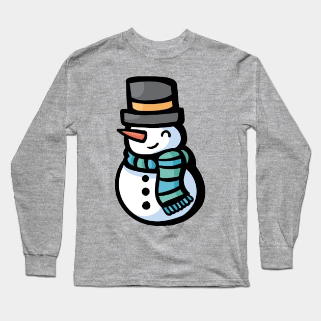 Happy Snowman Long Sleeve T-Shirt by EmcgaugheyDesigns